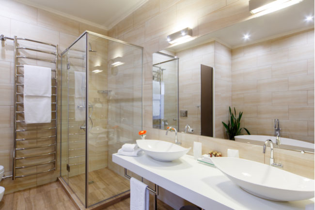 Mirrors will perfectly complement your glass shower doors.