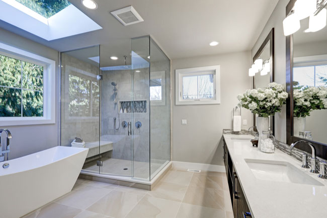 Upgrade your bathroom with glass shower doors.