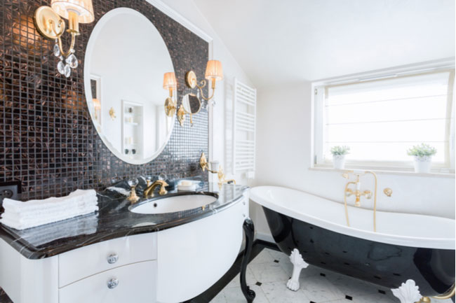 Get a big, frameless mirror to upgrade your bathroom.